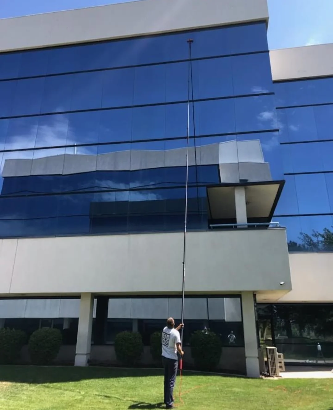 Tall commercial building glass facade